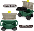 Rolling Garden Cart with Seat - Image 7