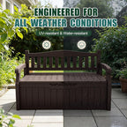 Devoko 80 Gallon Storage Bench Deck Box Waterproof&Lockable | Outdoor Benches - Image 5