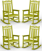 Oversized Outdoor Rocking Chairs Set of 4, 380lbs Heavy-Duty Large Patio Rocker by CIOKEA