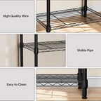 M MZG 5 Tiers Shelf Metal Storage Shelves Wire Rack Closet Organizers - Image 4