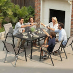 Patio Chairs Set of 6, Stackable Outdoor Chairs - Image 2