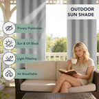 Patio Curtains Outdoor Waterproof, Privacy Drapes | Weatherproof & Sun Blocking - Image 3