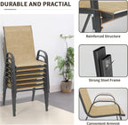 Patio Chairs Set of 4, Outdoor Dining Chairs - Image 5
