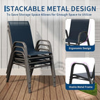 Garvee Patio Chairs Set of 4, Stackable Chairs - Image 4