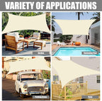 Neween Shade Sails, Waterproof Sun Shade Sail Rectangle UV Block Canopy Sun - Image 6