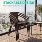 JEAREY Outdoor Patio Rattan Dining Chairs Set of 4, All Weather Stackable - Image 7