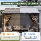 Aoxun 12x10FT Pergola with Netting and Curtains - Image 4