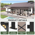 Aoxun 26’x10’ Gazebo with Aluminum Frame & Polycarbonate Panel, Outdoor Patio - Image 3