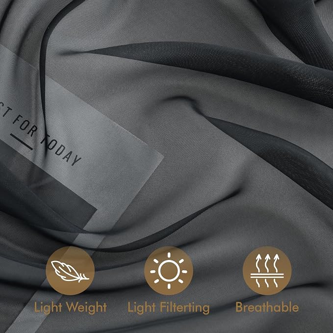 MIULEE Black Outdoor Curtain for Patio Waterproof 4 Panels 54 x 108 Inch | - Image 6