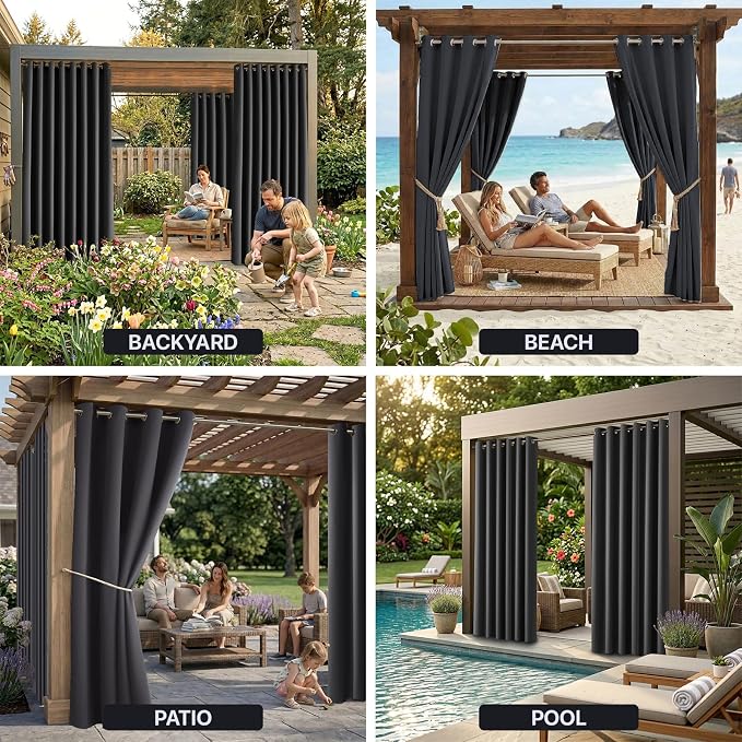 DIVA EN CAMINO DEC Outdoor Patio Curtain Waterproof Darkening Thermal Insulated - Image 9