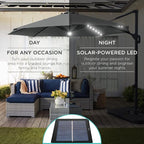 Best Choice Products 10ft Solar LED Cantilever Patio Umbrella, 360-Degree - Image 3