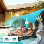 Quictent Sun Shade Sail for Patio w/Hardware Kit 185GSM 20x20ft Turquoise | - Image 3