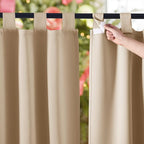 NICETOWN Outdoor Curtainss for Patio Waterproof 108 inch Extra Long, Self-Stick by NICETOWN