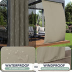 Outdoor Curtains for Patio Waterproof, 8 Panels, Rod Pocket | Weatherproof & - Image 2
