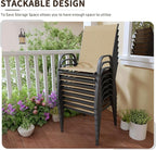 Patio Chairs Set of 8, Outdoor Stackable Dining Chairs - Image 6