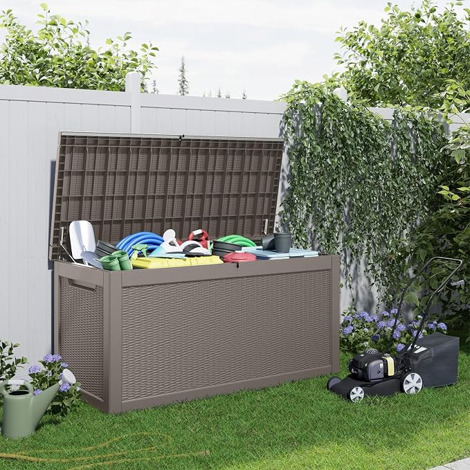 261 Gallon Outdoor Deck Box, Lockable Waterproof Outdoor Storage Boxes - Image 7