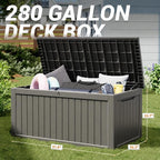280 Gallon Outdoor Storage Box, Resin Deck Boxes Indoor and outdoor, Waterproof - Image 2