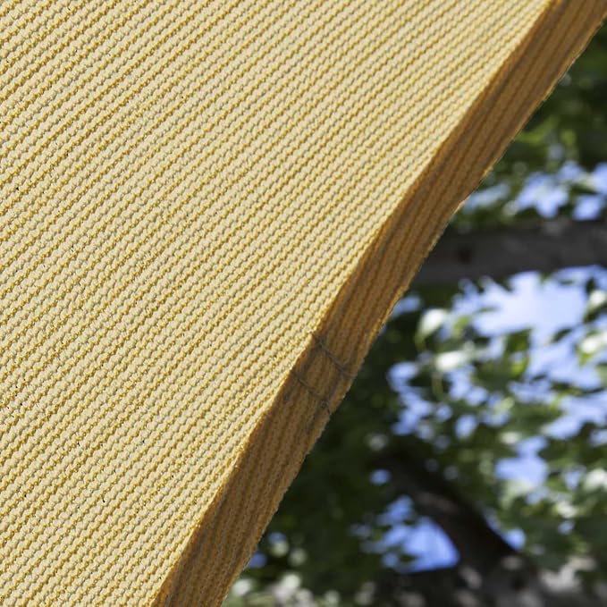 Amgo Custom Size 8' x 9' x 12' Sand Beige Right Triangle Sun Shade Sail UPF50+ - Image 9