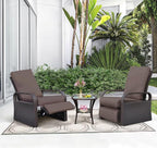 Outdoor Recliner, Aluminum Frame Patio Chaise Lounge Chairs by ATRARTTOREAL
