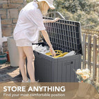 Devoko 100 Gallon Waterproof Resin Deck Box, Large Outdoor Storage Box | Indoor - Image 7