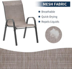 Amopatio Patio Chairs Set of 8, Outdoor Stackable Dining Chairs - Image 6