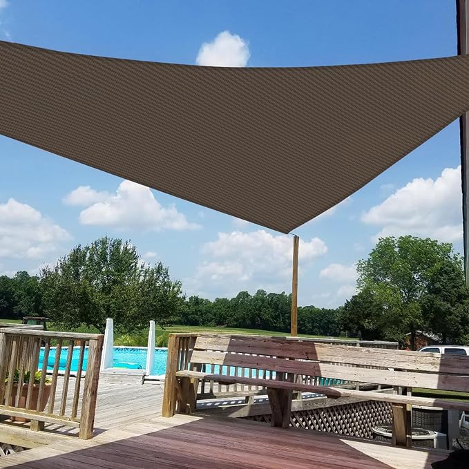 Windscreen4less 12' x 12' x 12' Sun Shade Sail Triangle Outdoor Canopy Cover UV - Image 6