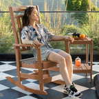 Oversized HDPE Outdoor Rocking Chair Set of 2, All-Weather, Teak | Heavy Duty - Image 4