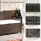 RELAX4LIFE Wicker Outdoor Storage Bench - Image 8