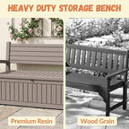 120 Gallon Outdoor Storage Bench, Lockable Patio Storage Bench, - Image 5