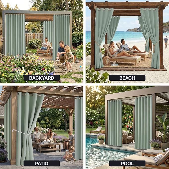 Waterproof Outdoor Curtain W105 x L84 - Image 9