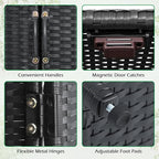 Tangkula Rattan Outdoor Storage Cabinet, Patiojoy Outdoor Cabinet - Image 6