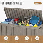 DRATO 100 Gallon Waterproof Deck Box Outdoor Storage Box - Image 4
