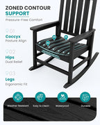 SERWALL Outdoor Rocking Chair, Oversized Rocking Chair - Image 3
