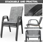 Stackable Patio Chairs Set of 8, Light Blue | Outdoor Dining Chairs - Image 6
