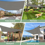 TasticTotes Rectangle Sun Shade Sail, 95% UV Blockage, Yard & Deck. Reinforced - Image 7