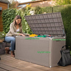 120 Gallon Outdoor Deck Box, Lockable Waterproof Outdoor Storage Boxes - Image 2