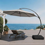 Outdoor Patio Umbrella with Base included, 12 FT Deluxe Curvy Cantilever - Image 9