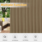 Easy-Going Outdoor Patio Curtains 2 Panels, 110x120 inch, Khaki | Privacy - Image 5