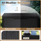 Devoko 100 Gallon Waterproof Resin Deck Box, Large Outdoor Storage Box | Indoor - Image 9