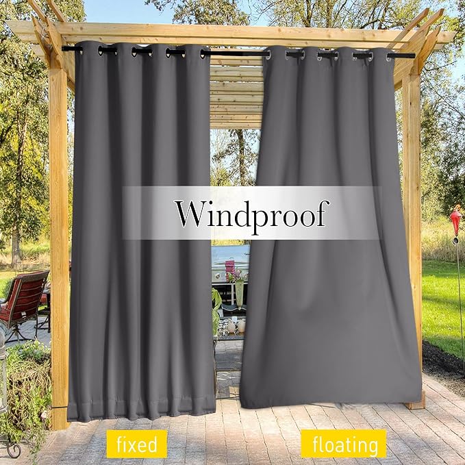 NICETOWN 2 PCs Weighted Outdoor Curtains - Image 7