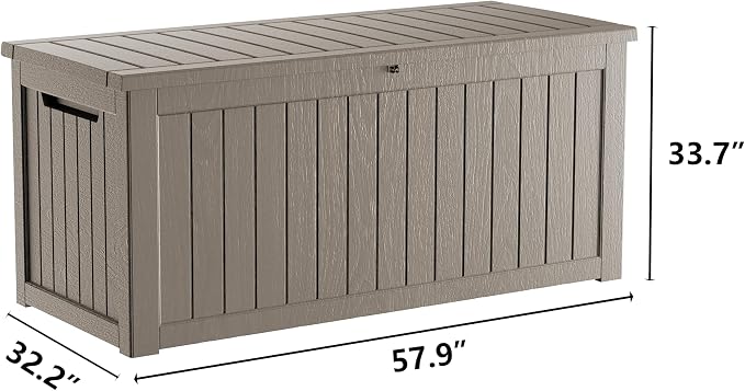 TARKARI 270 Gallon Lockable Resin Deck Box, Waterproof & UV-Resistant Outdoor - Image 2