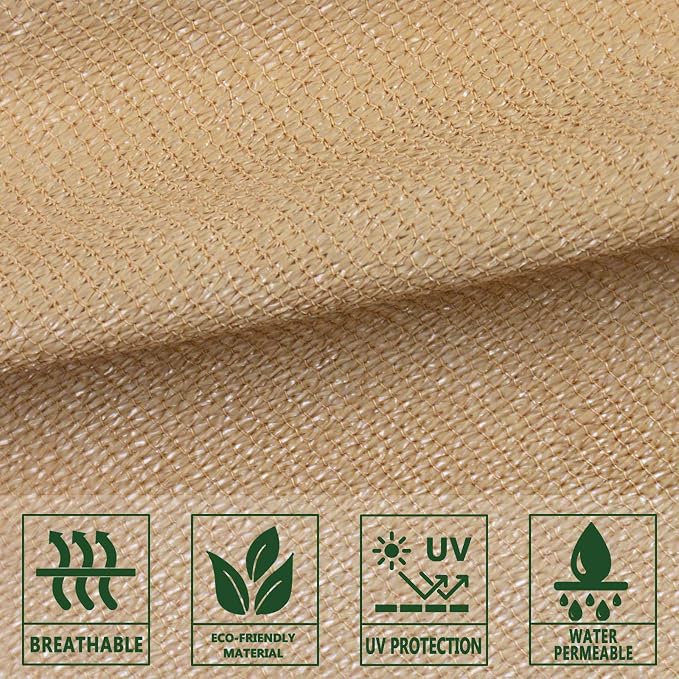 Sun Shade Sail 13' x 13' x 13' Sand Triangle Shade Canopy | Outdoor sun shade - Image 6