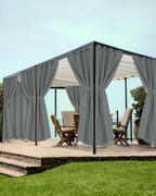 Grommet Outdoor Curtains for Patio Waterproof 8 Pcs 54x95 In Grey | by HolidayIdeas