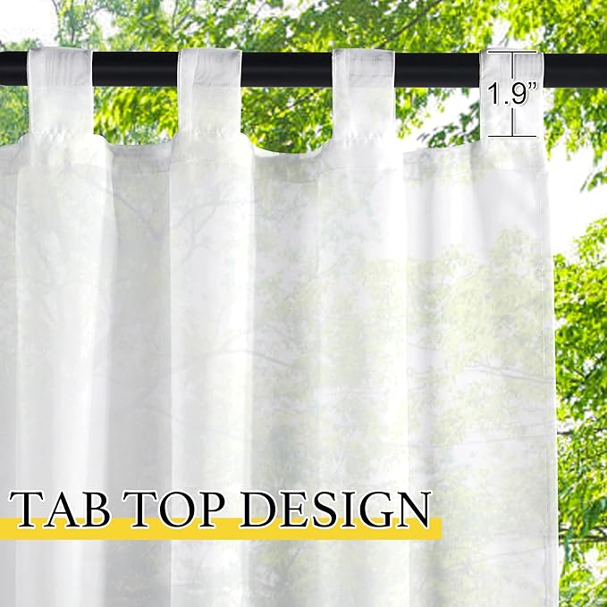 NICETOWN 2 Panels Outdoor Sheer Curtains - Image 2