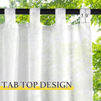 NICETOWN 2 Panels Extra Long White Sheer Outdoor Curtains - Image 2
