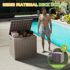 30 Gallon Waterproof Resin Deck Box, UV Resistant Outdoor Storage - Image 3