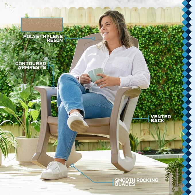 Rockaway Heavy Duty All Weather Patio or Deck Rocking Chair, and Patio - Image 4