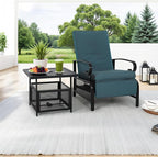 Incbruce 2 Pieces Outdoor Lounge Recliner Set, Adjustable Metal Recliner Sofa - Image 7