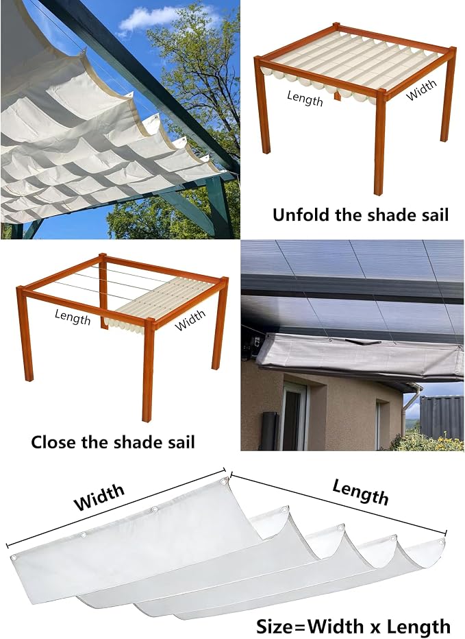 Retractable Waterproof Wave Awning Cover 14' x 17' - Image 5