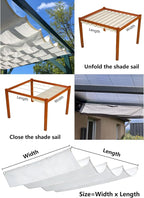 Retractable Wave Sun Shade Cloth 6' x 22' Sun Shade Sail Waterproof Polyester - Image 5